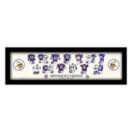 Sporticulture - Minnesota Vikings 8" x 26" Framed Art Uniform Heritage Print - Multicolor