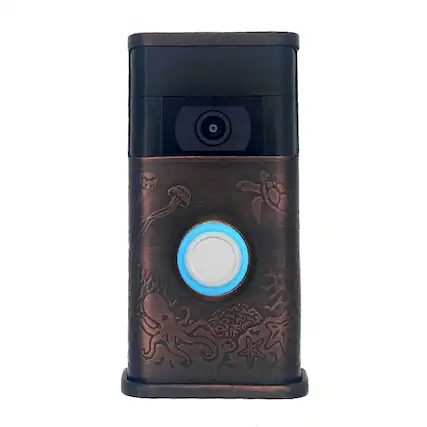 Front. Michael Healy - Coastal Video Doorbell Cover (Ring 2nd Gen) - Oiled Bronze.