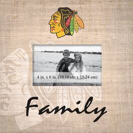 Fan Creations - Chicago Blackhawks 10'' x 10'' Burlap Pattern Frame - Multicolor