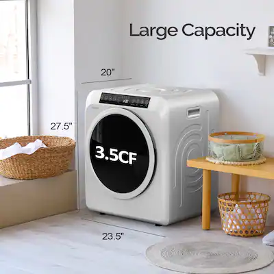 EUHOMY 2.6 Cu.ft Large Capacity Portable Dryer, 1400W Energy-Efficient & Quiet Drying for Apts, Dorms & RVs EUHOMY 2.6 Cu.ft Large Capacity Portable Dryer, 1400W Energy-Efficient & Quiet Drying for Apts, Dorms & RVs