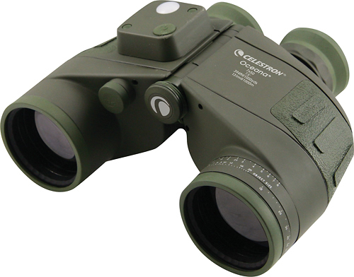 Angle View: Celestron - Oceana 7 x 50 Waterproof Porro Binoculars with Built-In Compass - Green