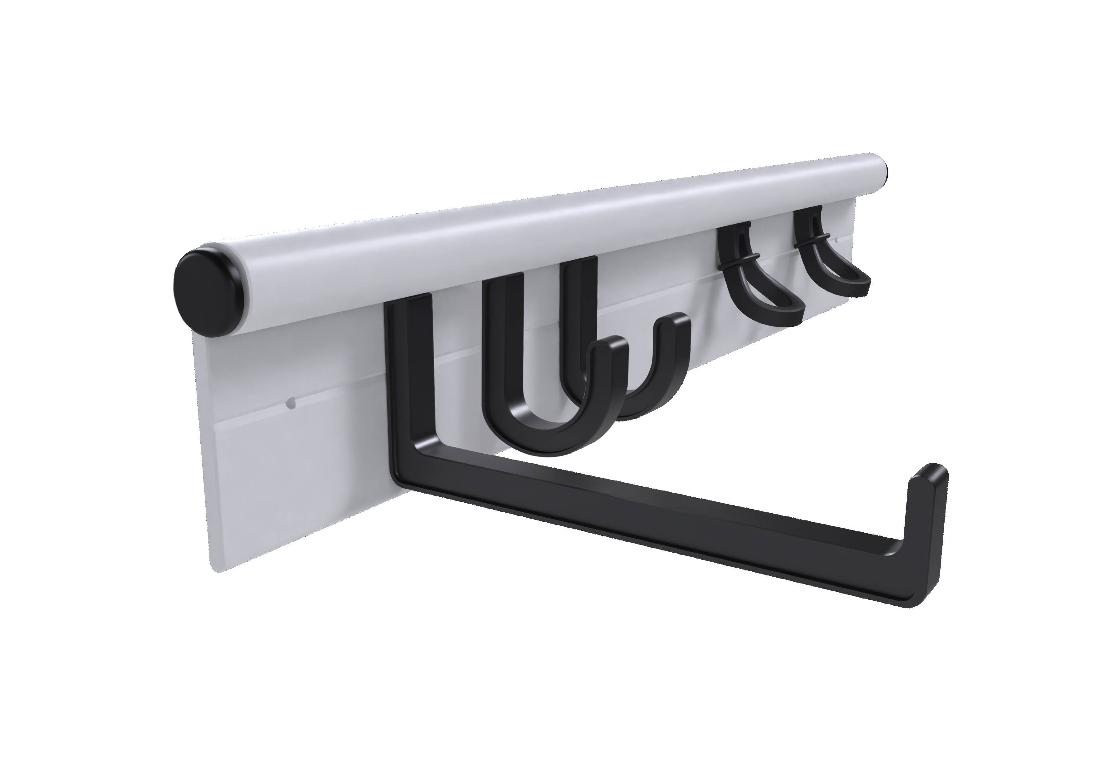Front. Hang It Simple - Hang It Simple Wall Mounted Universal Storage Hanger - Adjustable, Durable, Versatile 18” WH - Black.
