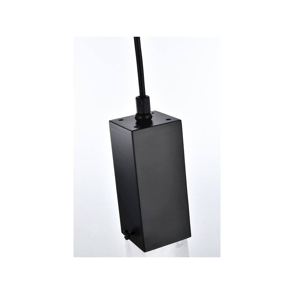 Alt View 5. Elegant Lighting - Aurora 5 inch Pendant in Black - Black And Clear.