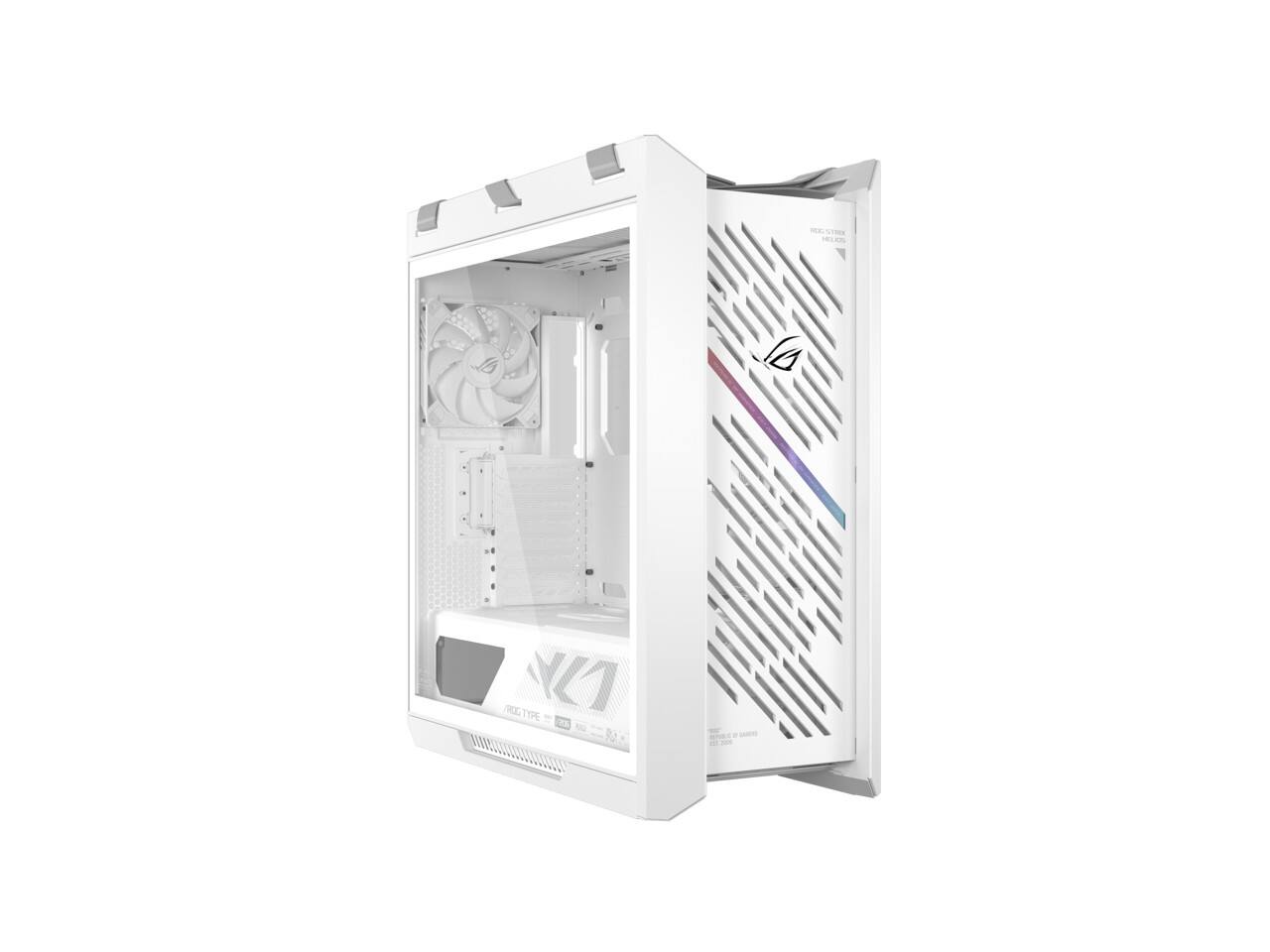 Left. ASUS - the rog strix helios ii white edition is an eatx mid-tower gaming pc case f - White.