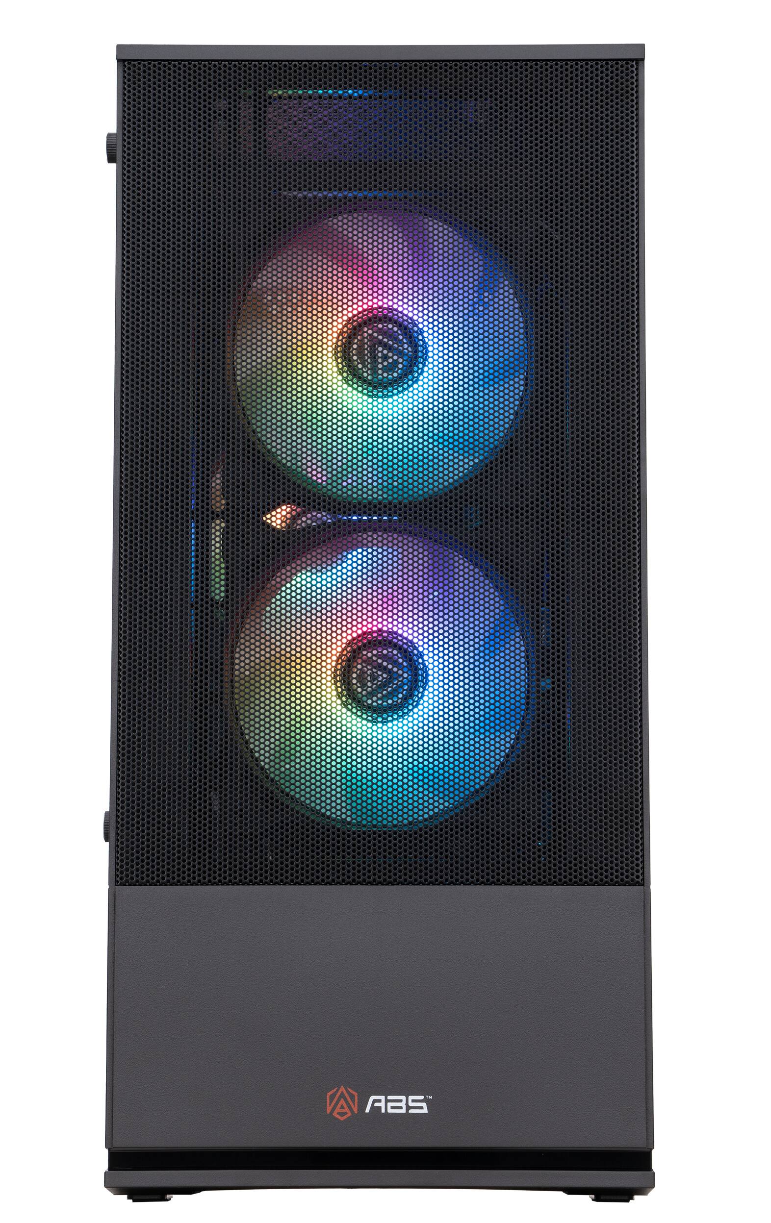 Angle. ADVANCED BATTLESTATIONS - ABS Cyclone Aqua Gaming PC - Windows 11 - Intel Core 5 Processor 120 - GeForce RTX 5060 - 32GB DDR4 - 1TB M.2 NVMe SSD - black.