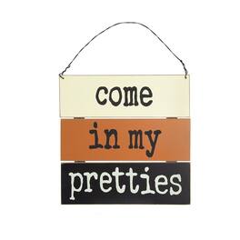 Boyel Living - Spooky and Fun Come In My Pretties Wall Decor with Hanger Halloween Sign - Black,Orange,White