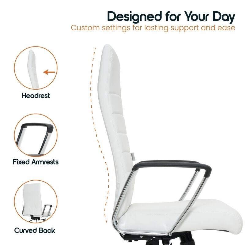 Designed for Your Day  
Custom settings for lasting support and ease  

- Headrest  
- Fixed Armrests  
- Curved Back
