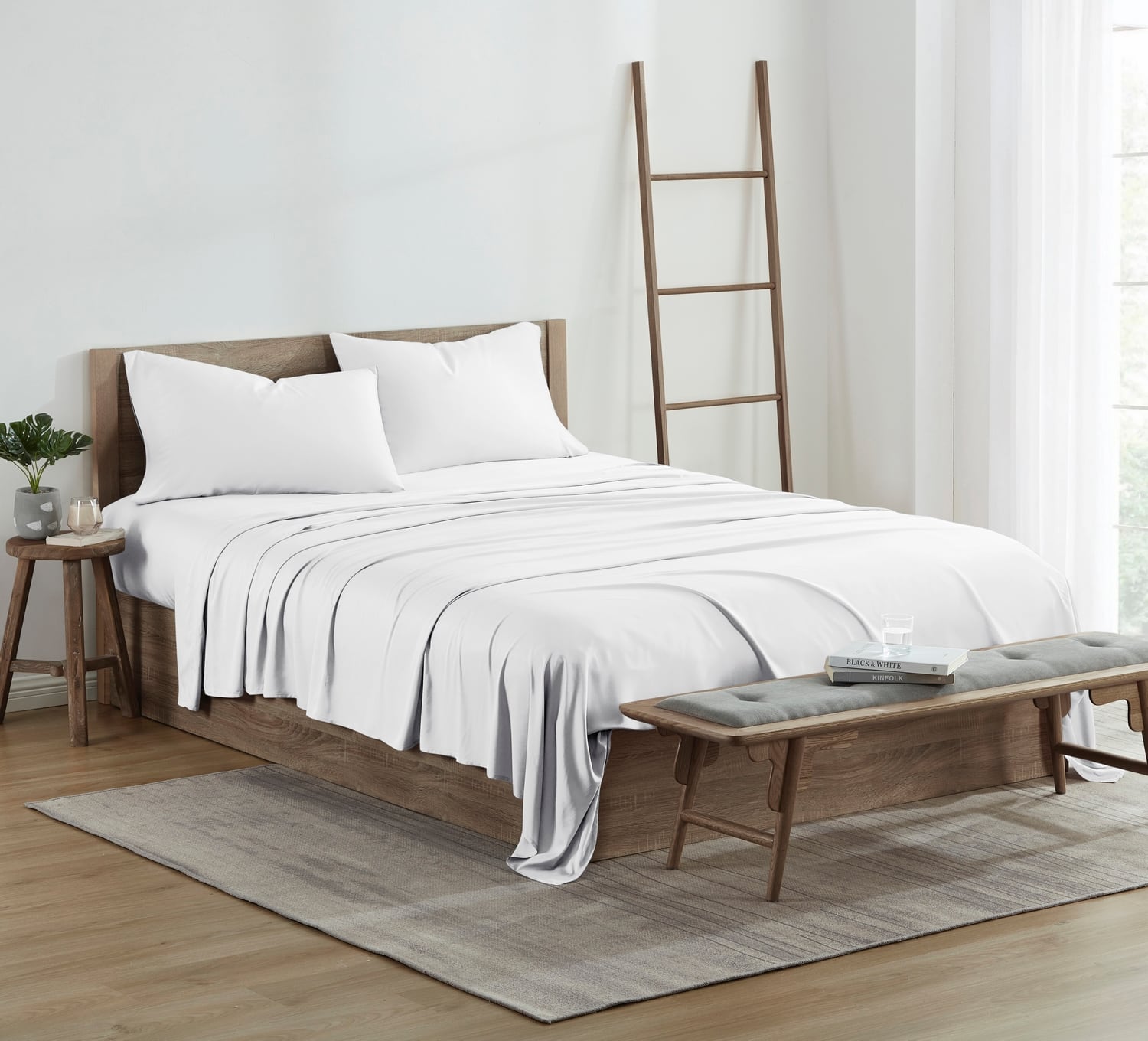 Kathy Ireland - 300 Thread Count 100% Bamboo Sheet Set - White price history on PriceWatchPro