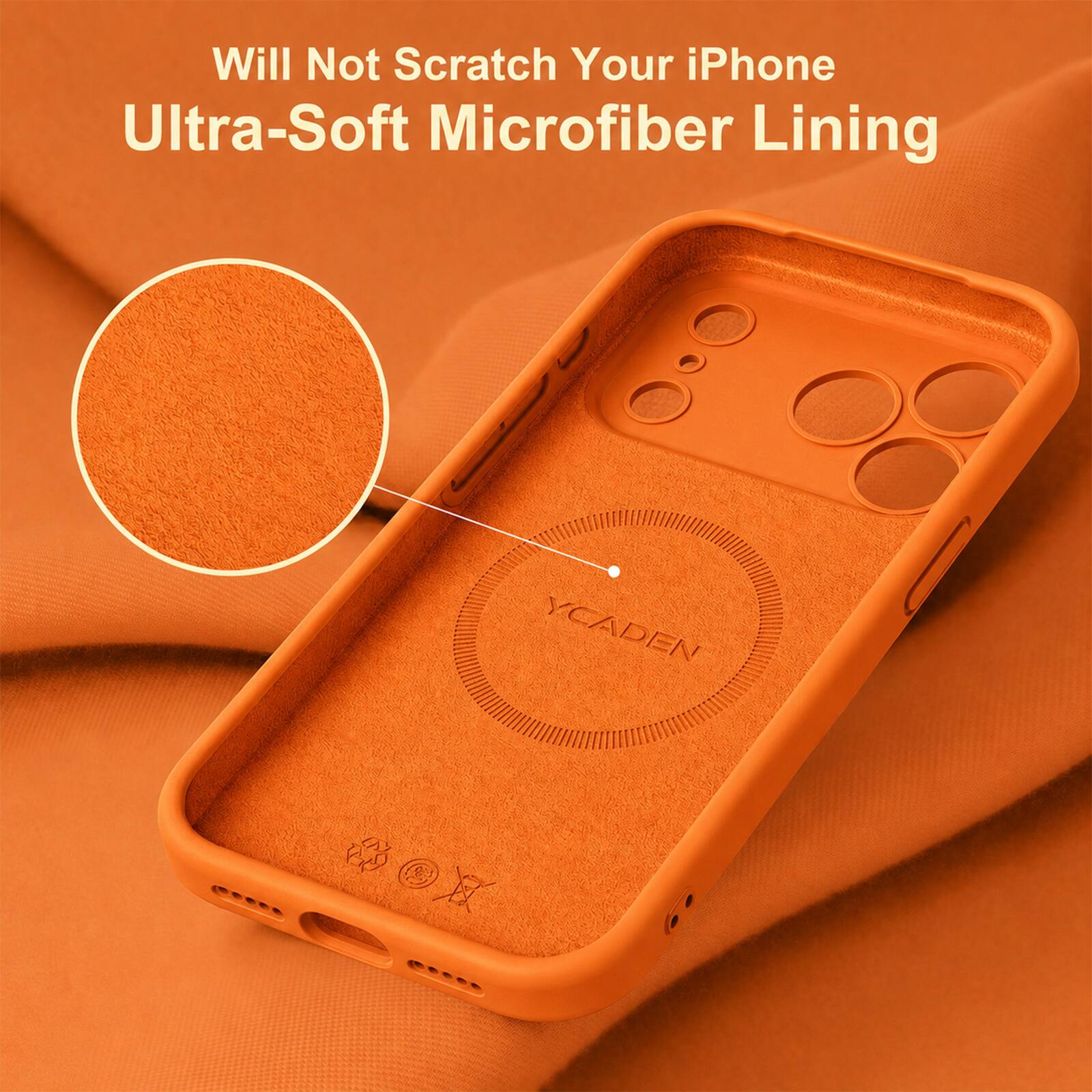 Will Not Scratch Your iPhone Ultra-Soft Microfiber Lining

YCADEN