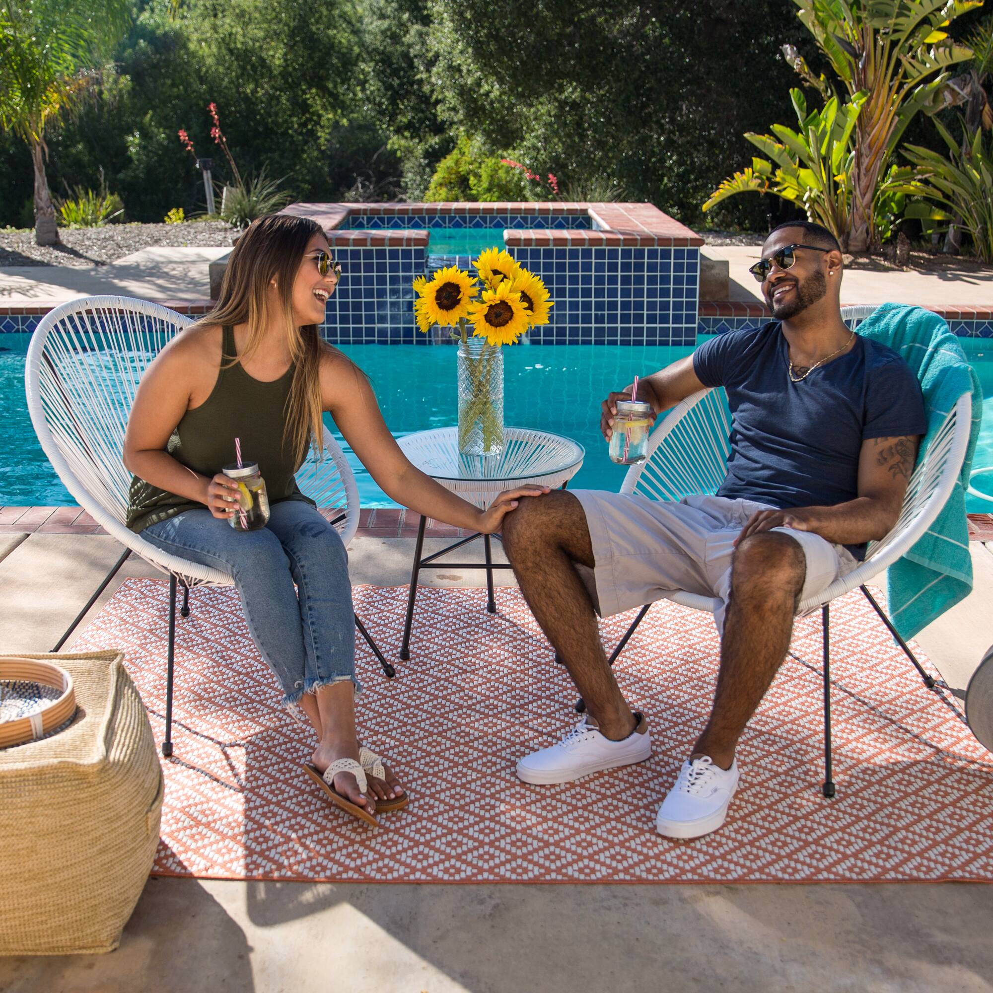 Alt View 2. Best Choice Products - Best Choice Products 3-Piece All-Weather Patio Acapulco Bistro Furniture Set w/ Rope, Glass Top Table - White - White.