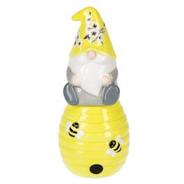 Ganz - Tabletop Bee Gnome and Beehive Salt and Pepper Set Made from Dolomite - Yellow