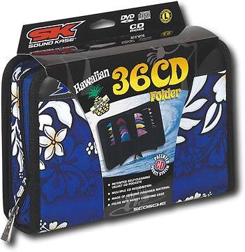 Angle Standard. Soundkase - 36-Disc Genuine Hawaiian Print CD Folder - Blue.