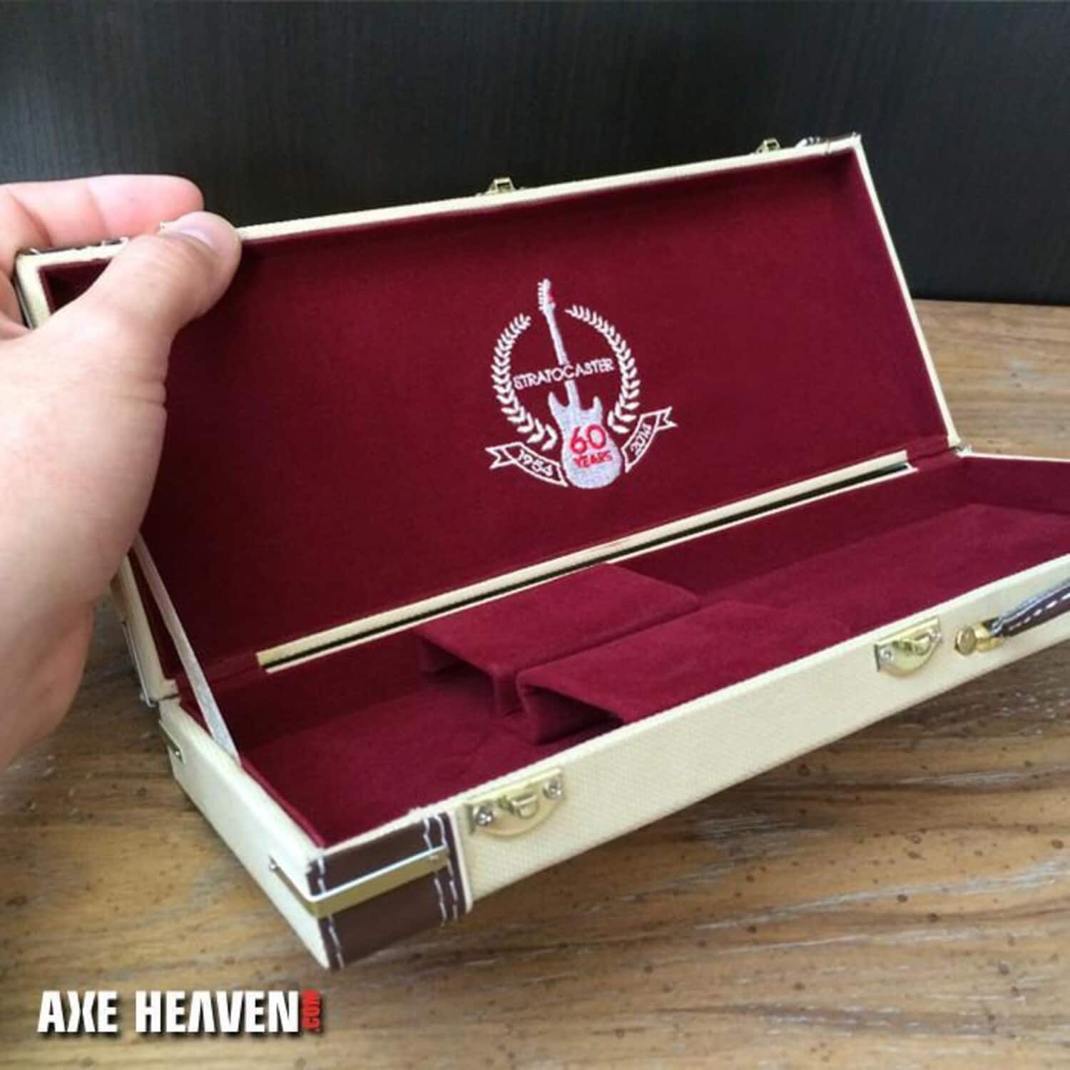 Axe Heaven - Fender 60th Anniversary Stratocaster Miniature Guitar Case W Embroidered Logo Replica Collectible CASE-60-1