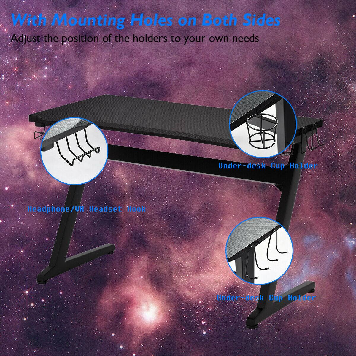 Gymax Gaming Desk Computer Studio Desk PC Table Z Shape