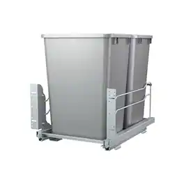Rev-A-Shelf - Double Pullout 35 qt. with Soft-close, 53WC-1835SCDM-217 - Silver