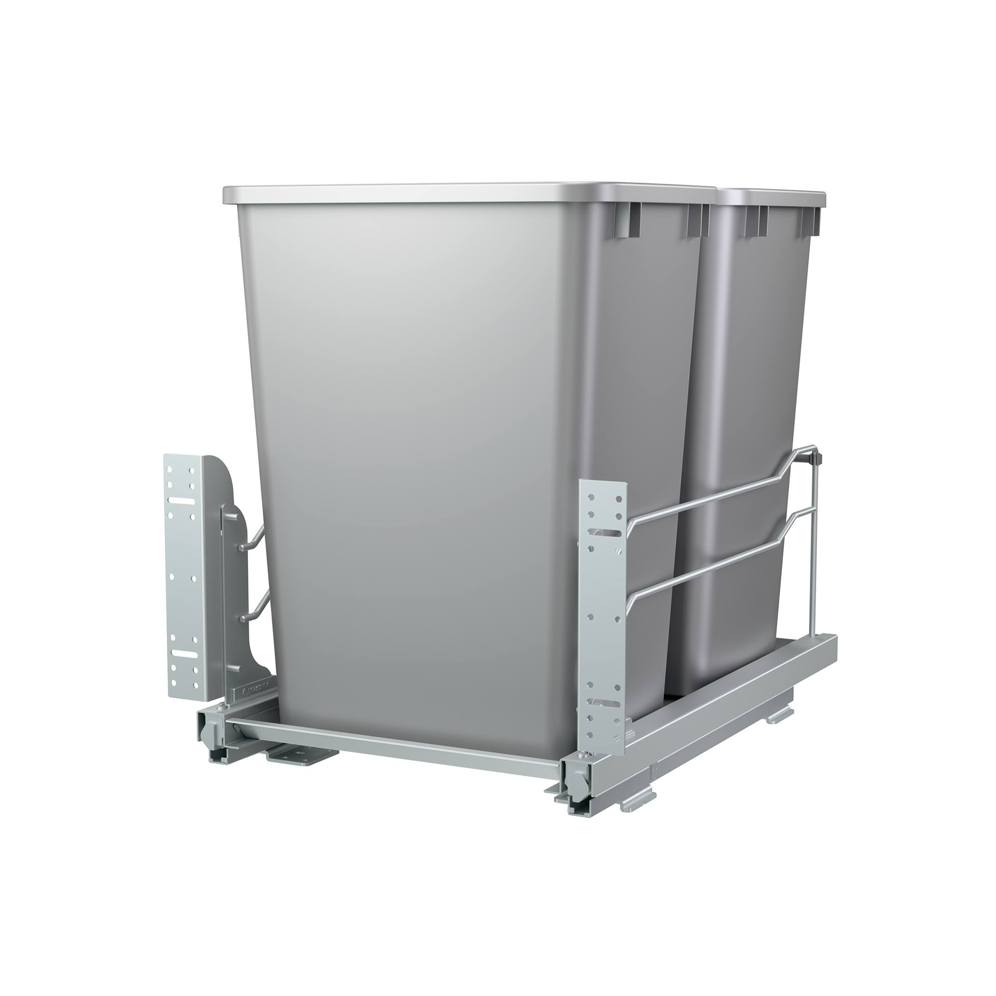 Rev-A-Shelf - Double Pullout 35 qt. with Soft-close, 53WC-1835SCDM-217 - Silver