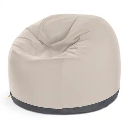 Front. Jaxx - Jaxx Palmetto Large Round Outdoor Bean Bag Club Chair - Pearl - Pearl.