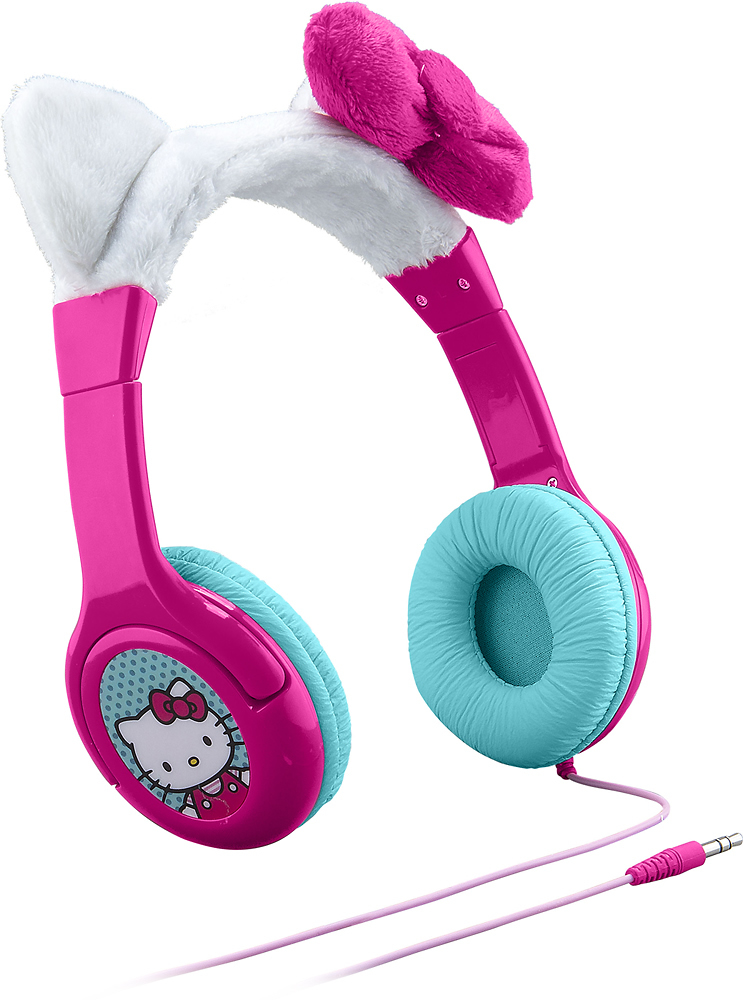 Angle View: eKids - Hello Kitty Wired Stereo Headphones - White/Pink/Blue