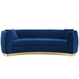 Resolute Curved Performance Velvet Sofa by Modway - Blue