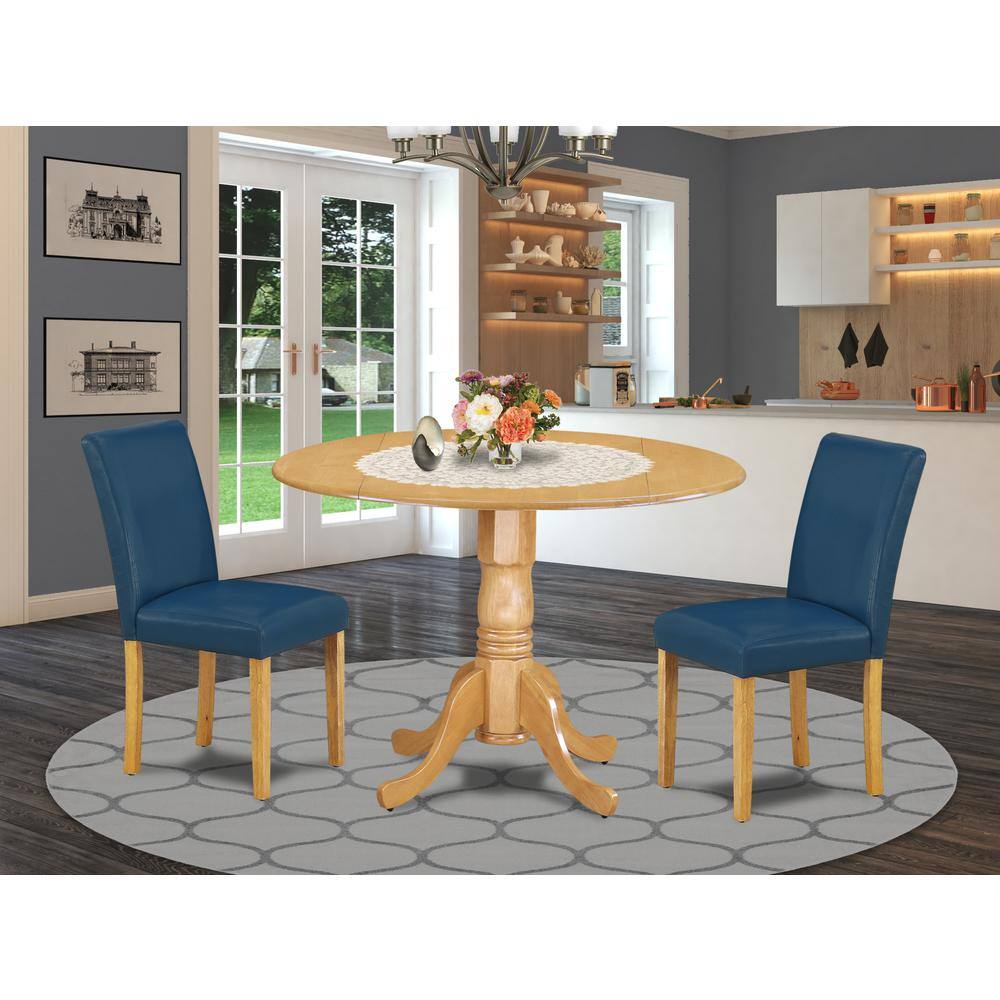 Back. East West Furniture - Dining Room Set Oak - Brown.
