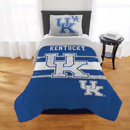 Front. Sweet Home Collection - NCAA Kentucky Wildcats Comforter & Sham Set- Twin/Twin XL - Multicolored.
