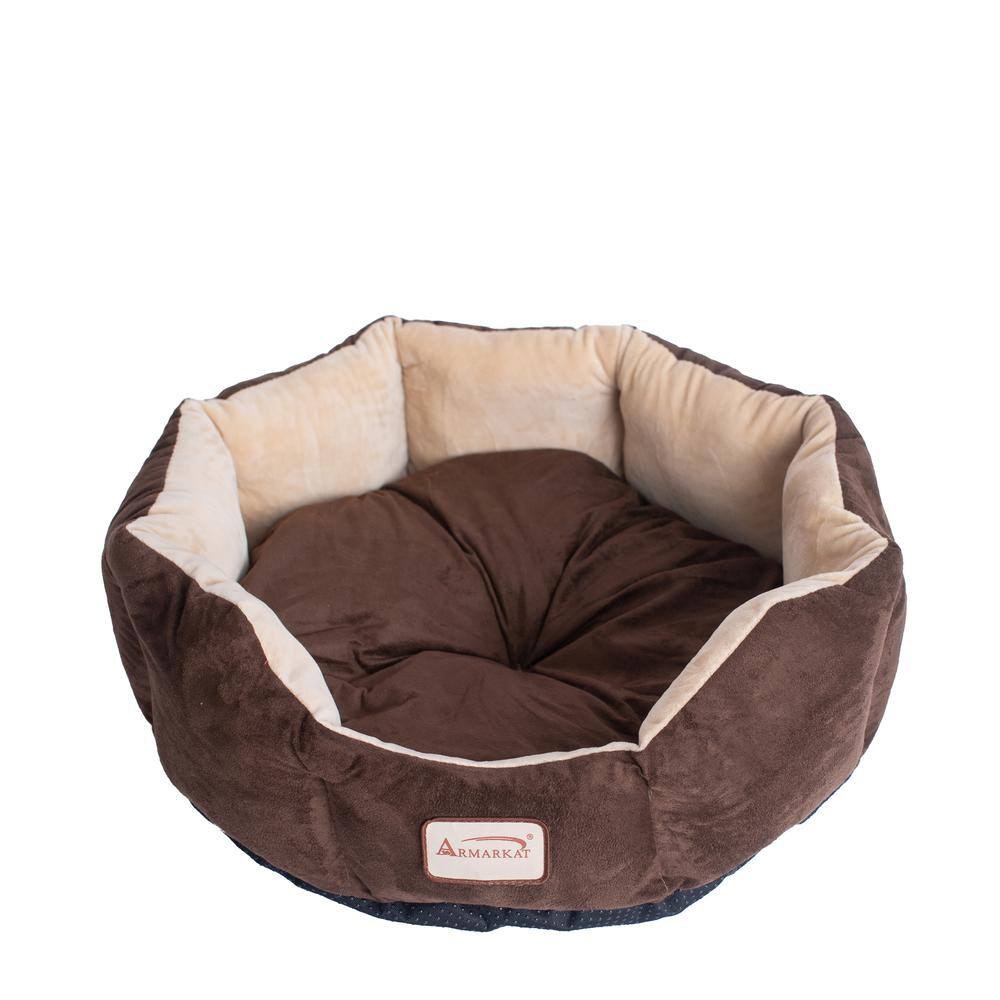 Alt View 6. Armarkat - Pet Bed With Polyfill In Beige and Mocha For Cats And Extra Small Dogs - Beige.