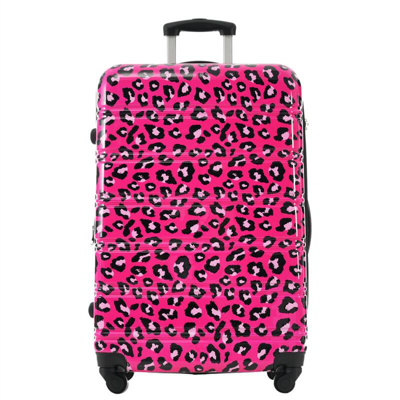 Alt View 8. HTUTWOO - Hardshell Luggage Set of 3 - Leopard Print Expandable Suitcase with Spinner Wheels and TSA Lock,Lightweight 20" 24" 28" - White+Black.