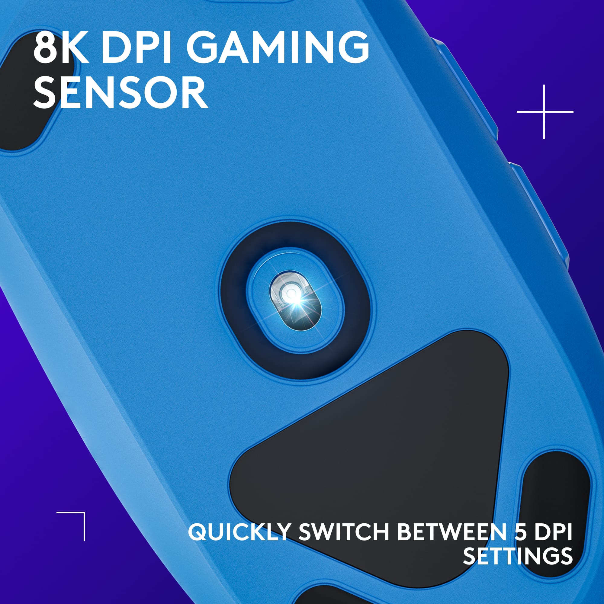 8K DPI Gaming Sensor + Quickly Switch Between 5 DPI Settings