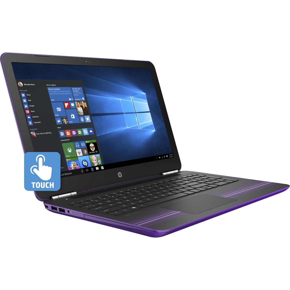 Best Buy HP Pavilion 15 6 quot Touch Screen Laptop AMD A9 Series 4GB 
