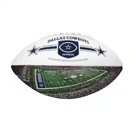 Logo Brands - Dallas Cowboys Commemorative Autograph Debossed Football - Multicolor