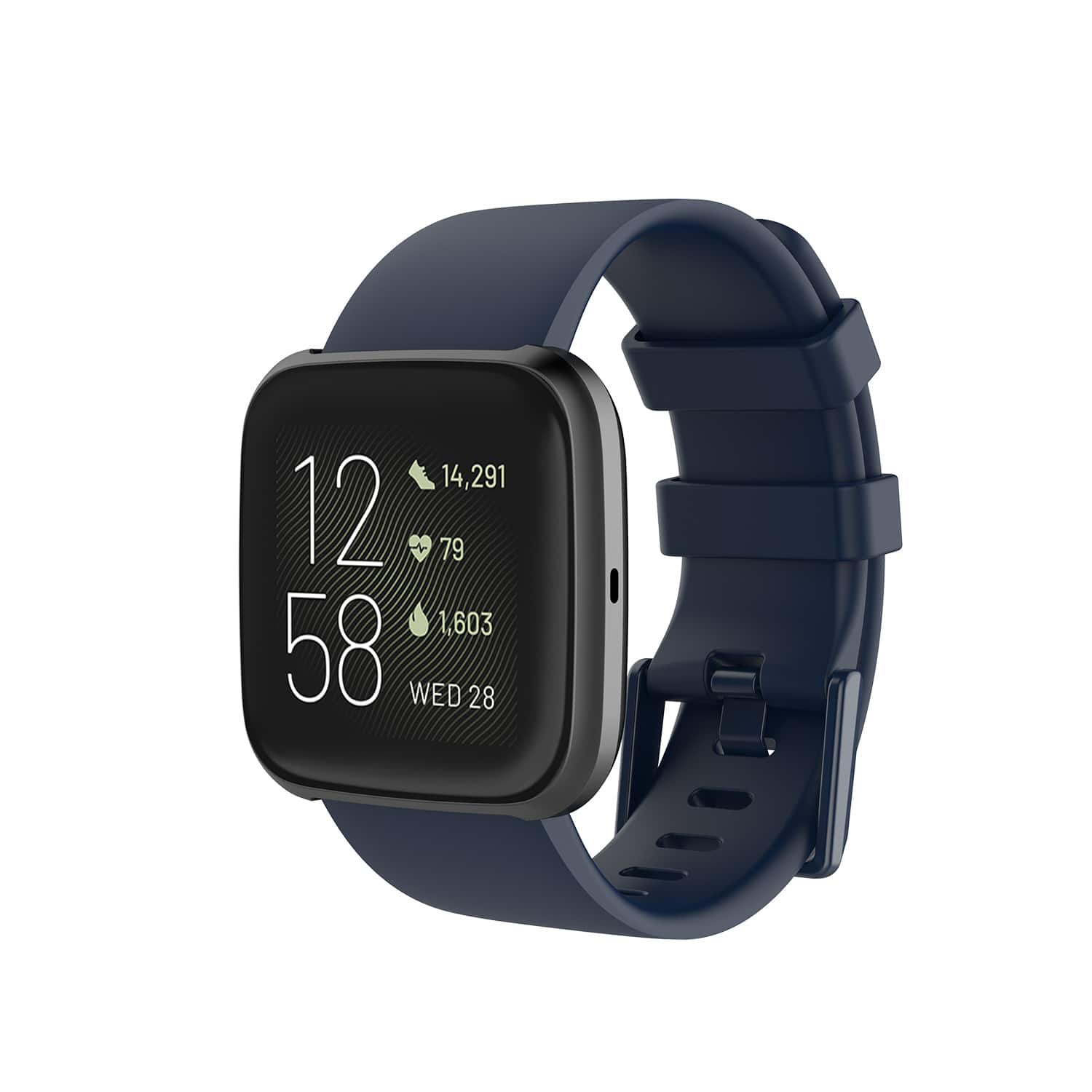 StrapsCo - Classic Active Band Silicone Rubber Watch Strap For Fitbit Versa & Versa 2 (Short-Medium) - Midnight Blue price history on PriceWatchPro