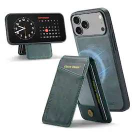 Dteck - Detachable Magnetic Wallet Case For Apple iPhone 17 Pro Max Shockproof Leather RFID Blocking Flip Kickstand Cover - Green