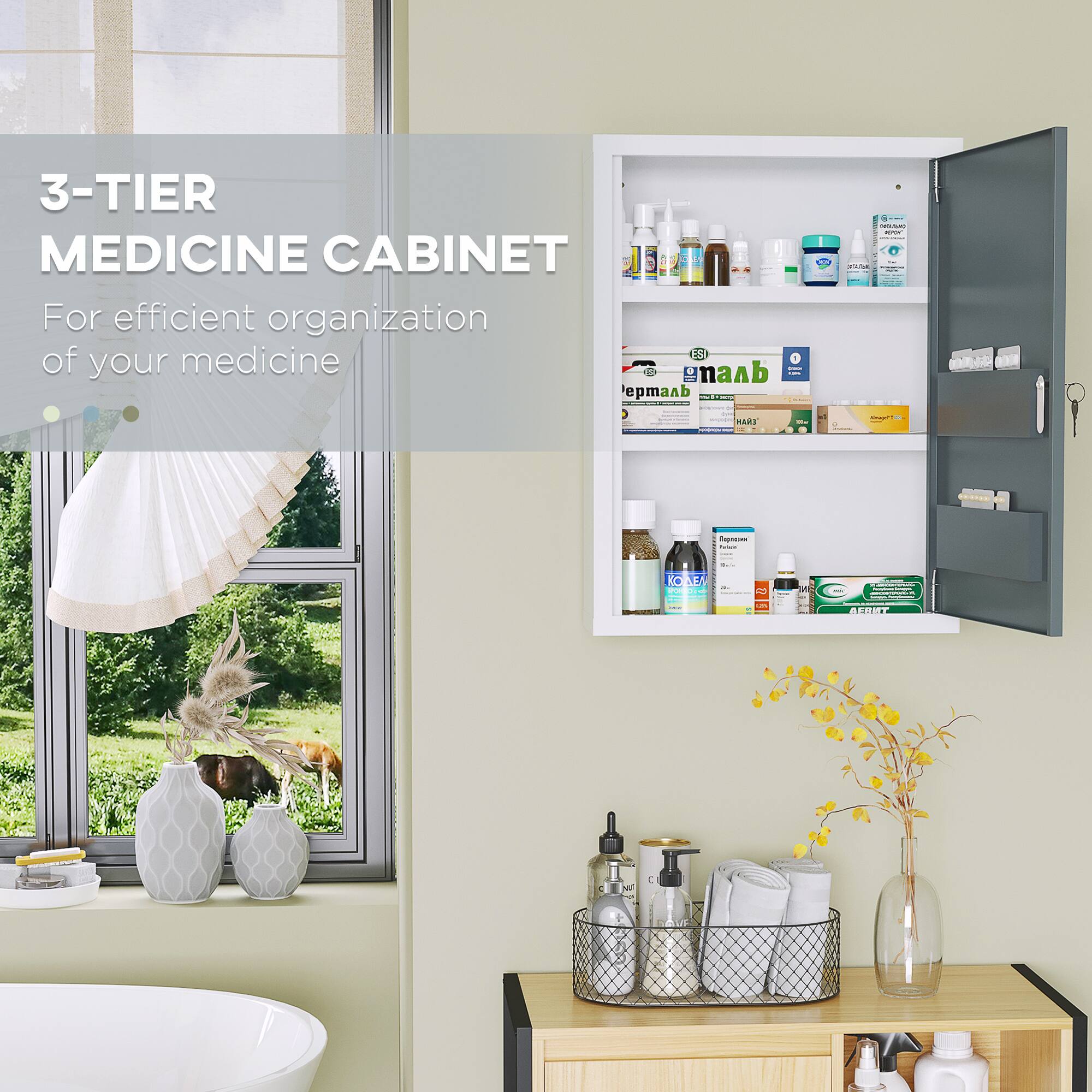 3-TIER MEDICINE CABINET  
For efficient organization of your medicine