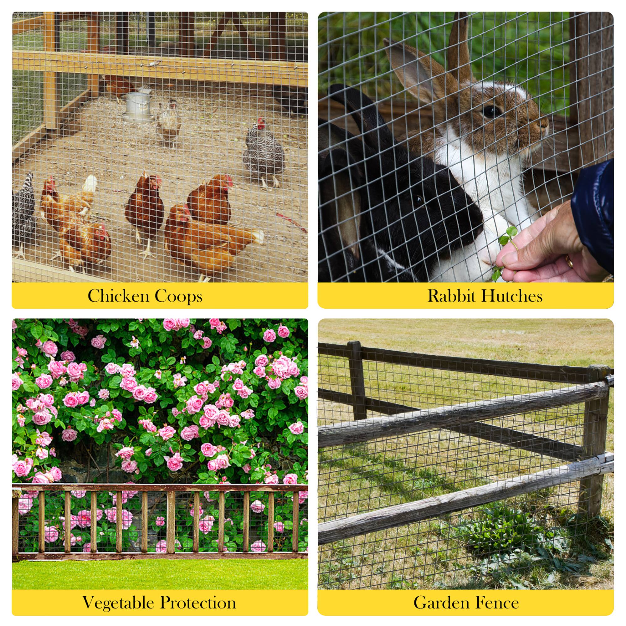 Chicken Coops, Rabbit Hutches, Vegetable Protection, Garden Fence.