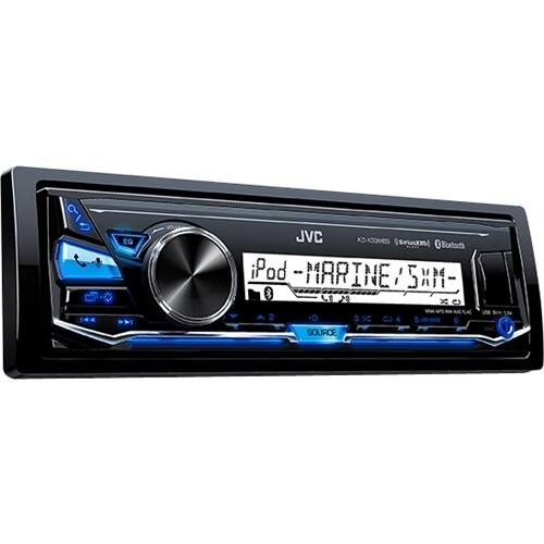 Front. JVC - In-Dash Digital Media Receiver - Bluetooth - Satellite Radio-ready with Detachable Faceplate - Black.