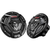 JVC - 6-1/2" 2-Way Marine Speakers with Carbon Mica Cones (Pair) - Black - Front_Standard