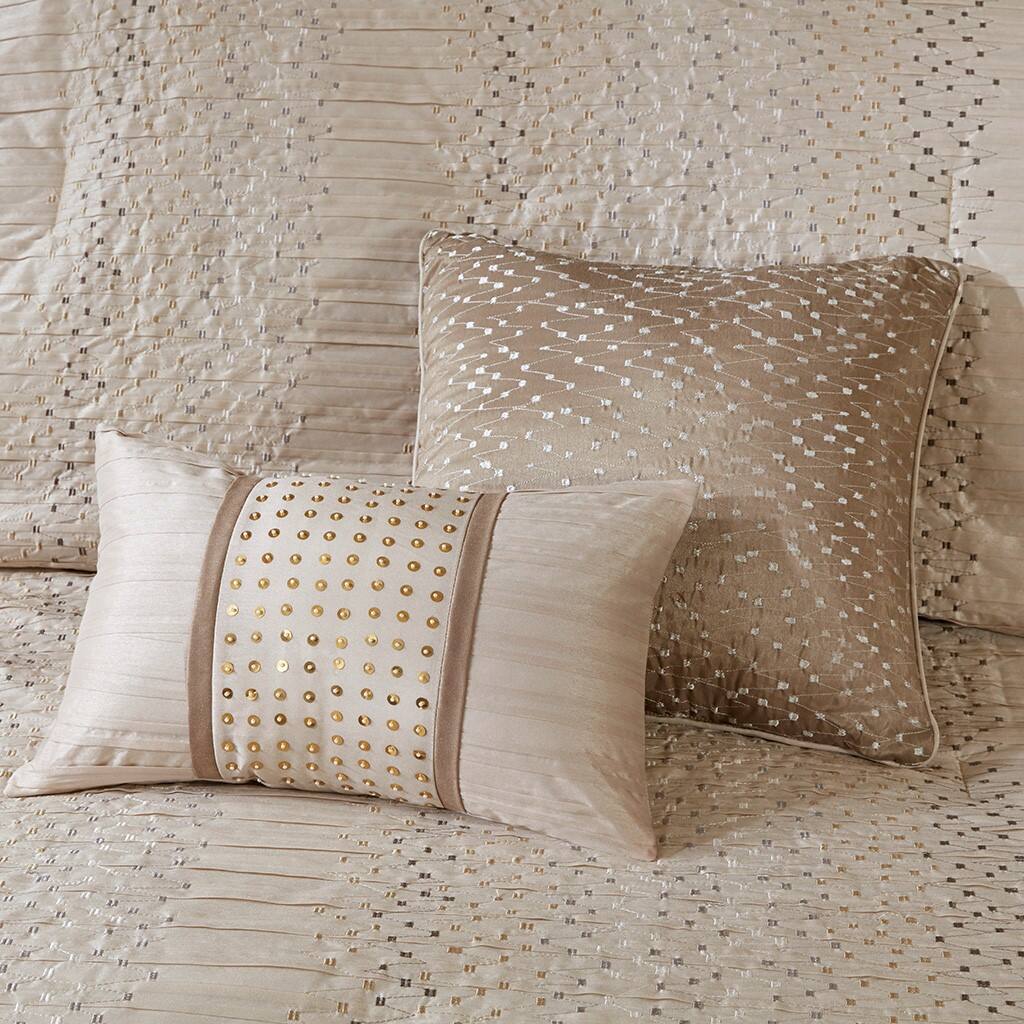 Alt View 2. Gracie Mills - Gracie Mills Atkins 8-Piece Embroidered Comforter Set - Natural.
