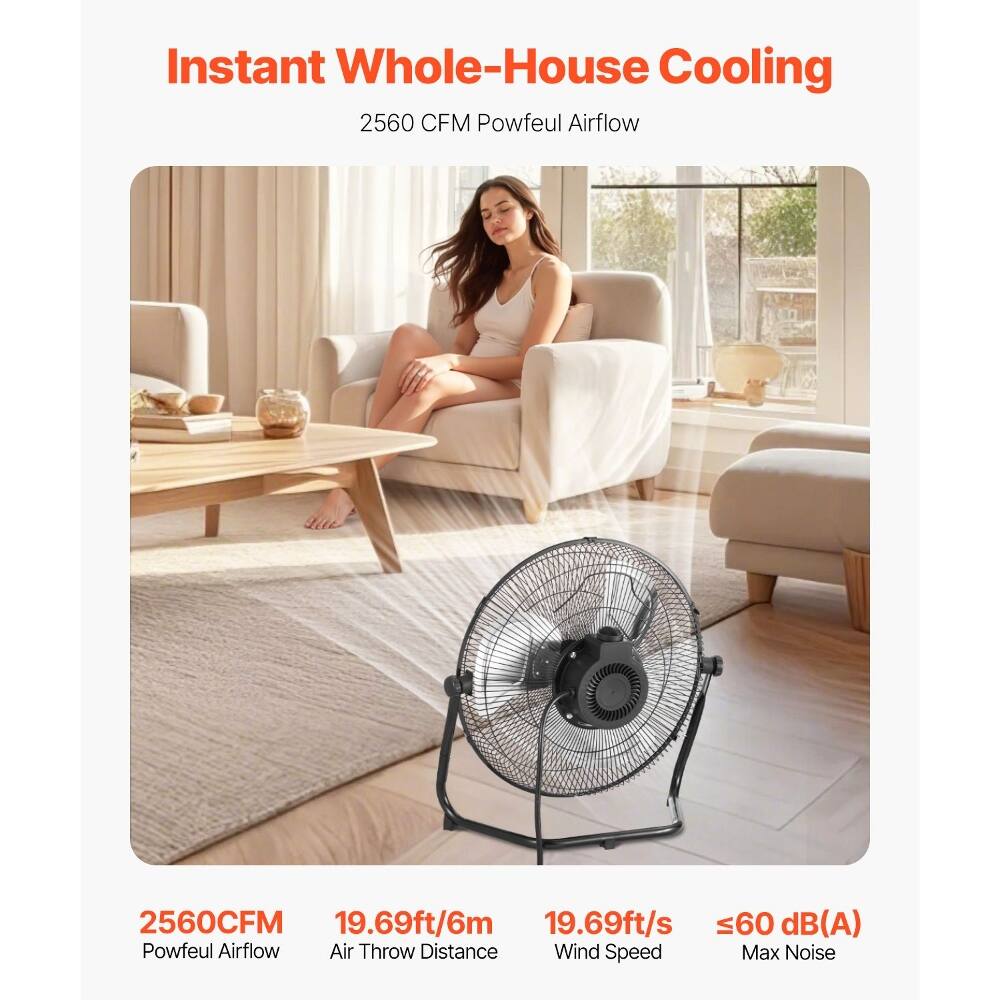 Instant Whole-House Cooling  
2560 CFM Powfeul Airflow  
2560 CFM  
19.69ft/6m  
19.69ft/s  
60 dB(A)  
Powfeul Airflow  
Air Throw Distance  
Wind Speed  
Max Noise
