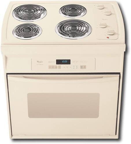 Front Standard. Whirlpool - 30" Self-Cleaning Drop-In Electric Range - Biscuit-on-Biscuit.