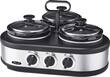 Bella - Triple Dipper Warming Tray - Black/Stainless Steel - Angle
