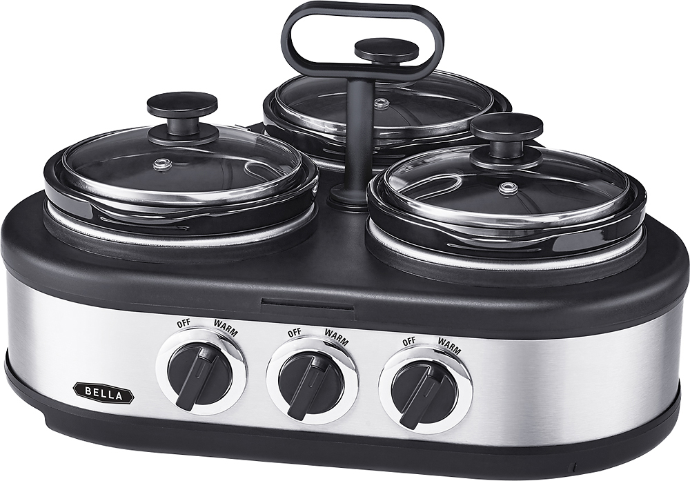 BELLA Stainless Steel Triple Slow Cooker and Buffet Server 3 x1.5 QT Manual  