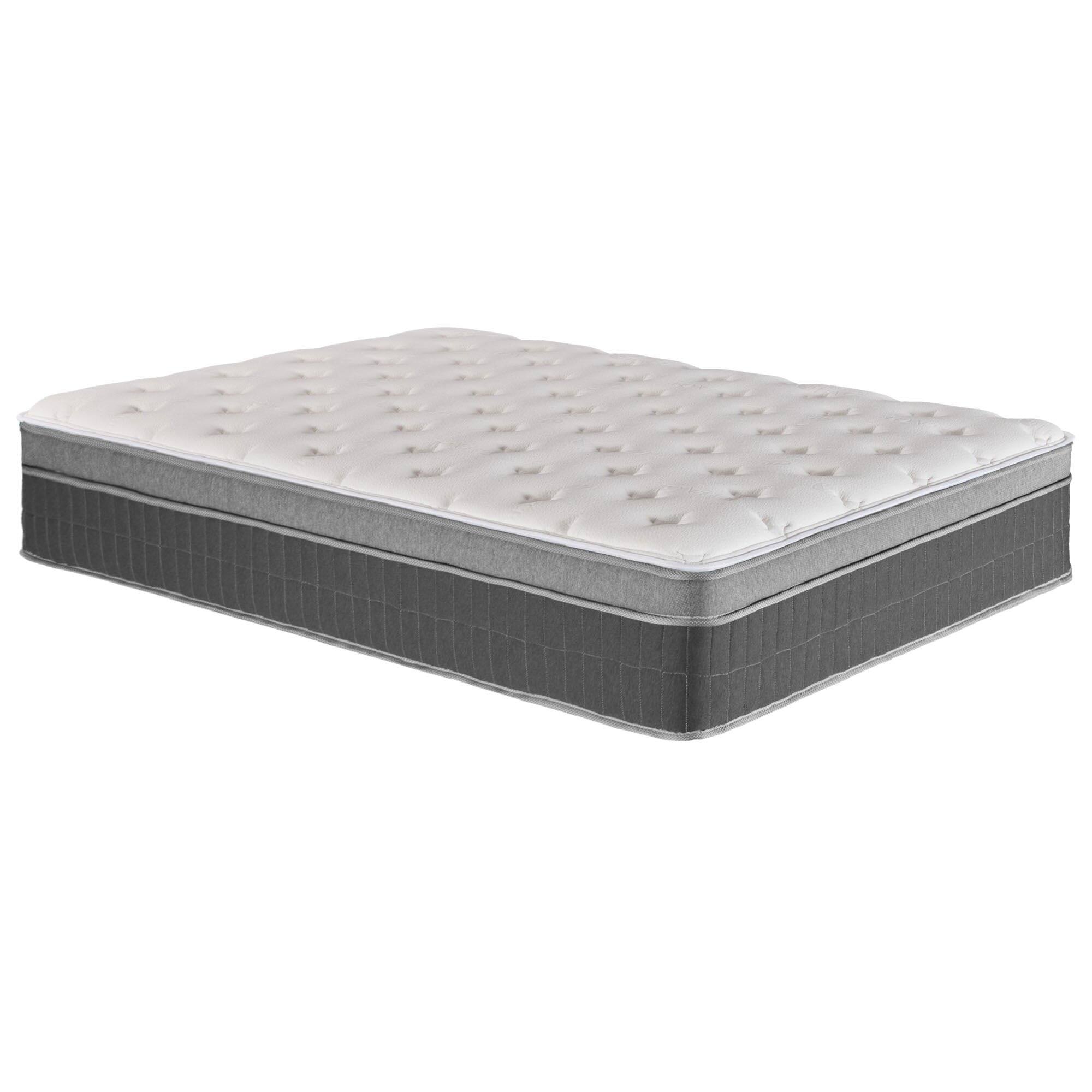 Front. Kadyn - Boxed Memory Foam Hybrid Mattress With Pocketed Springs, 12 Inch Height Medium-Firm - White and Gray.