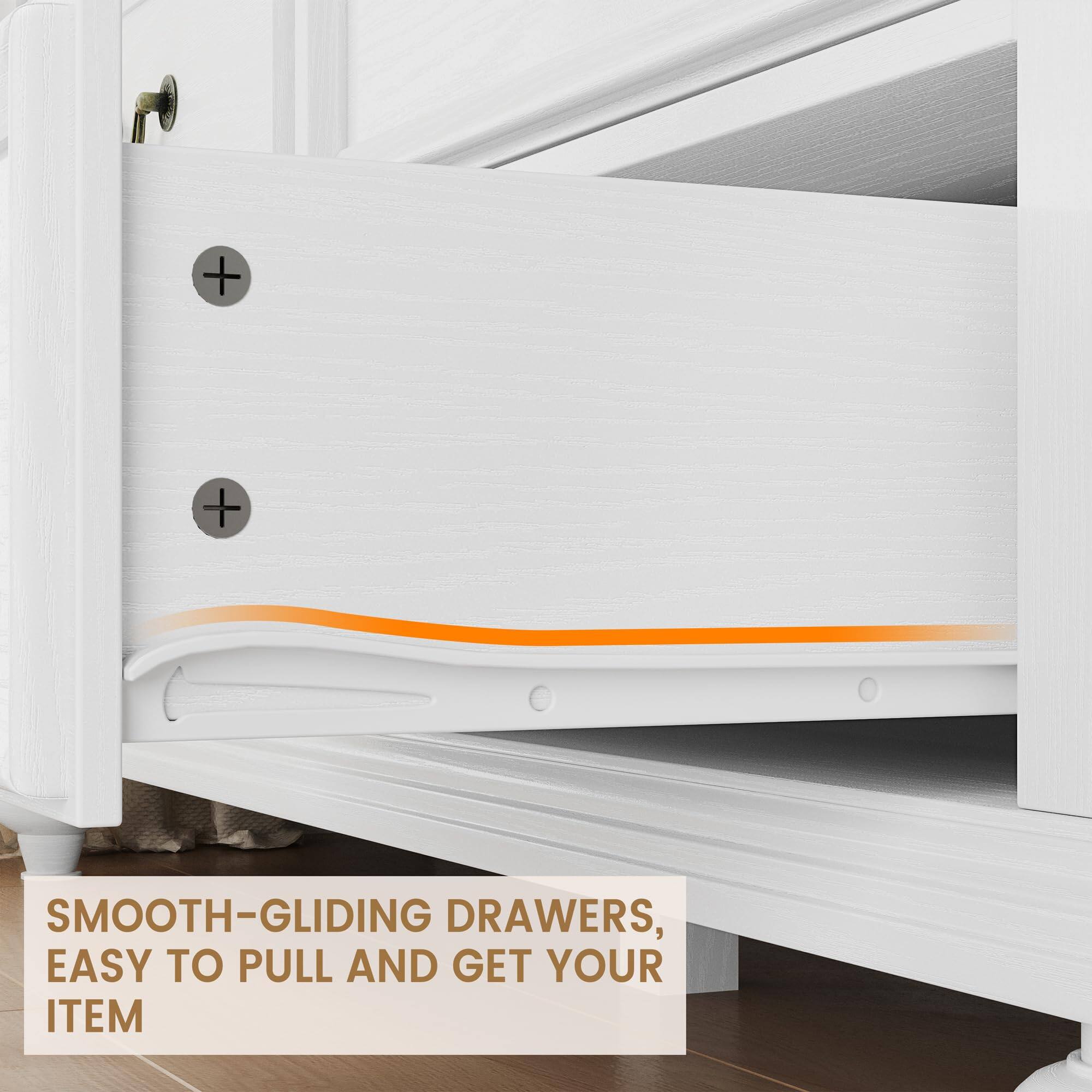 SMOOTH-GLIDING DRAWERS, EASY TO PULL AND GET YOUR ITEM