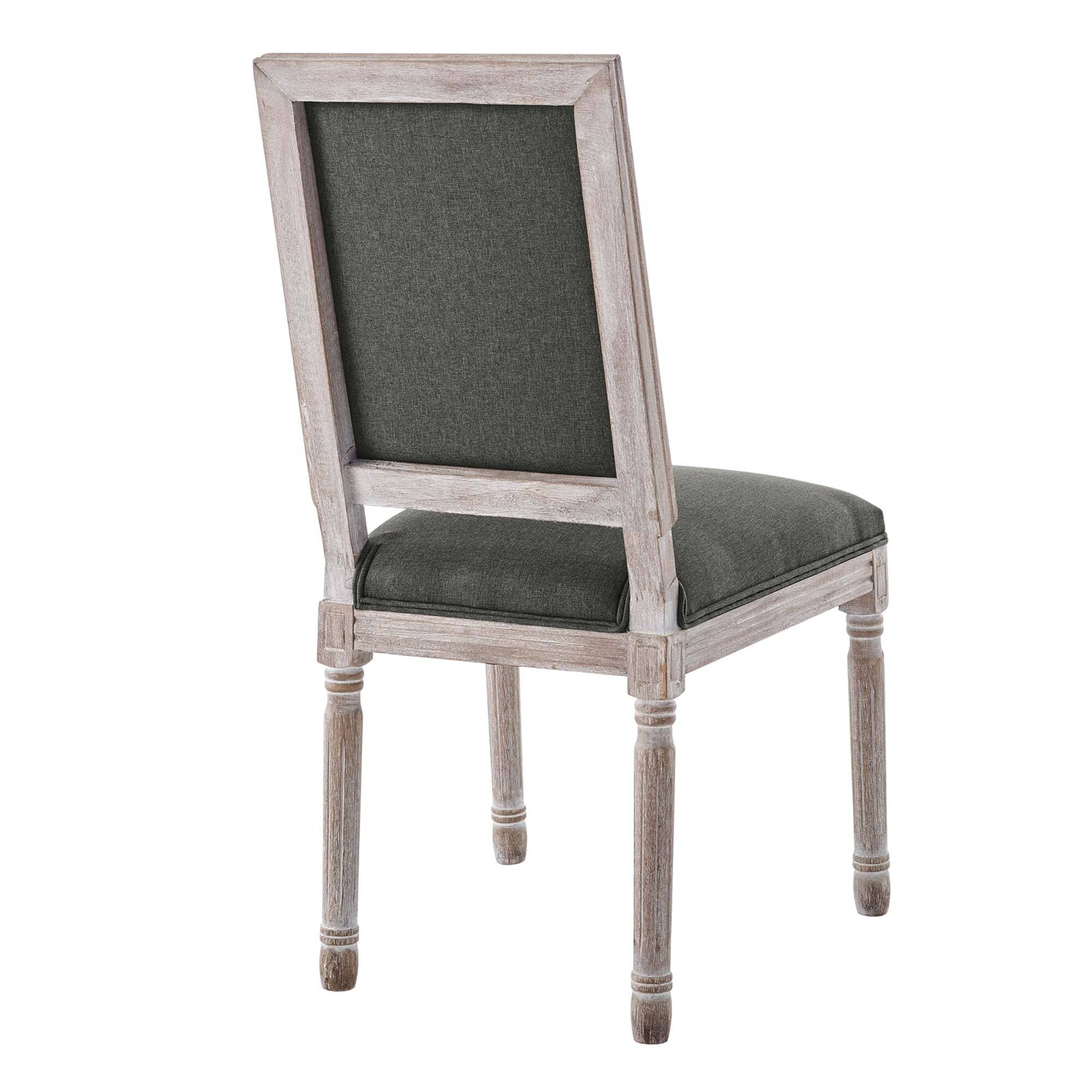 Alt View 2. Modway - Court French Vintage Upholstered Fabric Dining Side Chair by Modway - Natural Gray.