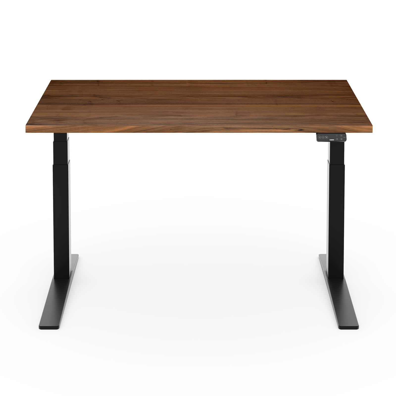 FlexiSpot - E7Pro 55''W Electric Adjustable Standing Desk, Black /Black - Walnut