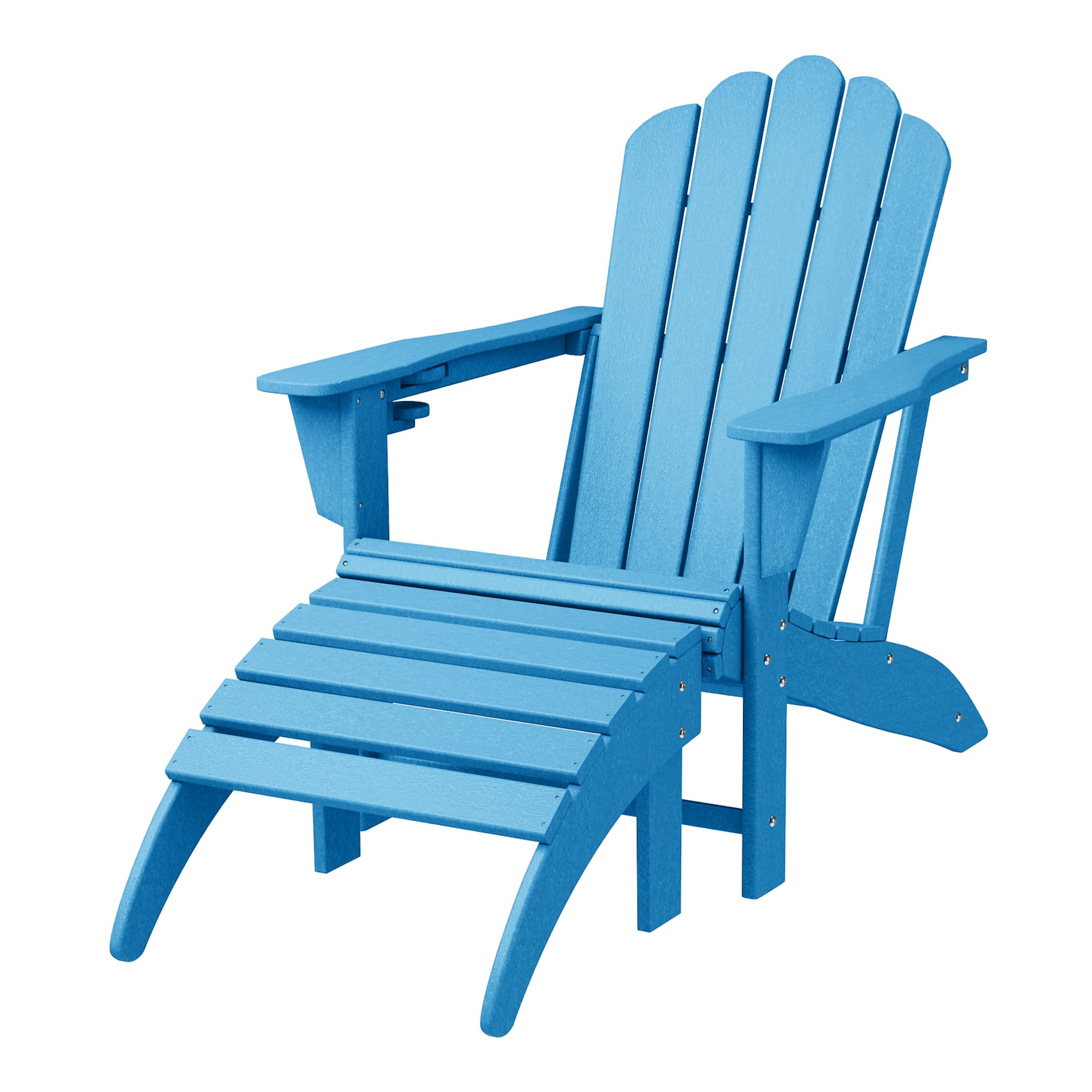 WestinTrends - Highland 2-Piece Outdoor Patio HDPE Adirondack Chair With Ottoman and Cup Holder Set - Pacific Blue price history on PriceWatchPro