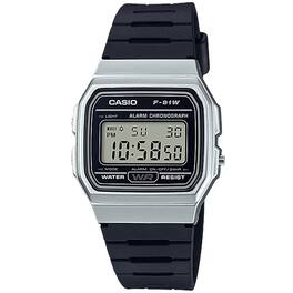 Casio - Men's Classic Digital Watch with Silver Case - F-91WM-7ACF - Black