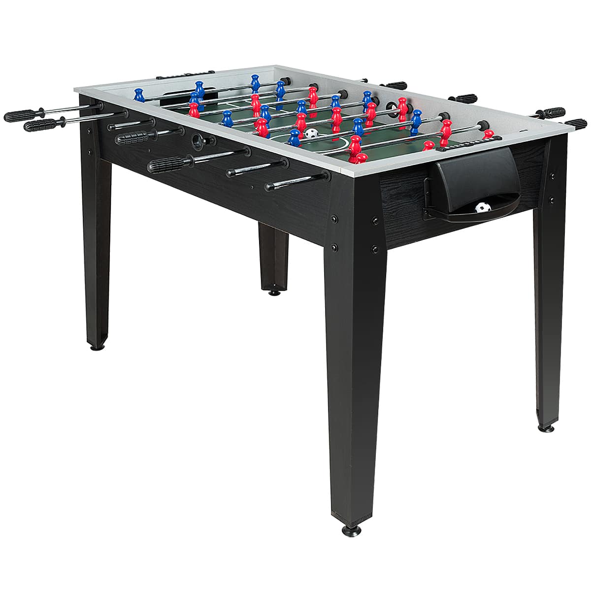 Front. Costway - 48'' Competition Sized Wooden Soccer Foosball Table Adults & Kids Home Recreation - Black.