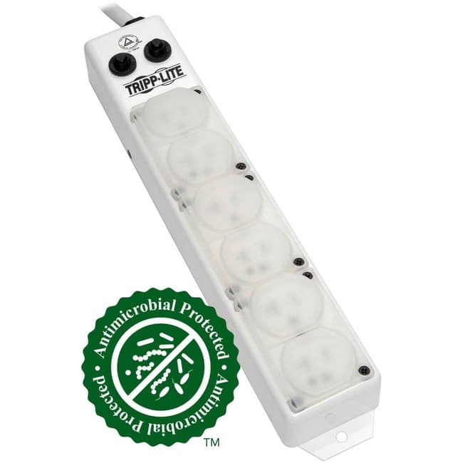 Eaton Tripp Lite Series Safe-IT UL 1363A Medical-Grade Power Strip for Patient-Care Vicinity, 6x 20A Hospital-Grade - White