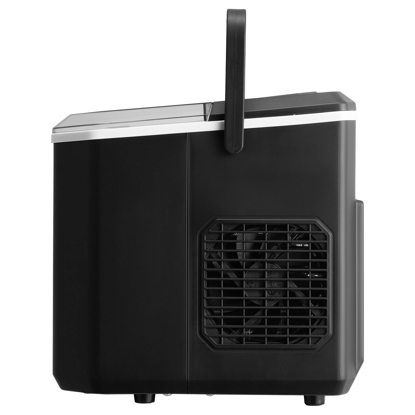 Alt View 10. Glintex - Countertop Ice Maker, Bullet Ice, 9 Cubes in 6 Min, 26 lb/Day, 2 Sizes, Self-Cleaning, Scoop & Basket - Black.